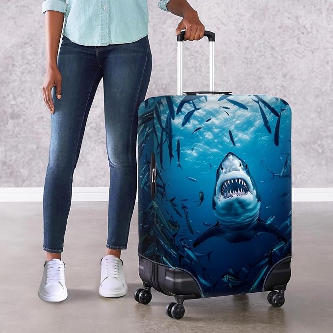 Seadworld Shark Luggage Cover 18-21 Inch High Elastic Thickened Travel Suitcase - Image 4