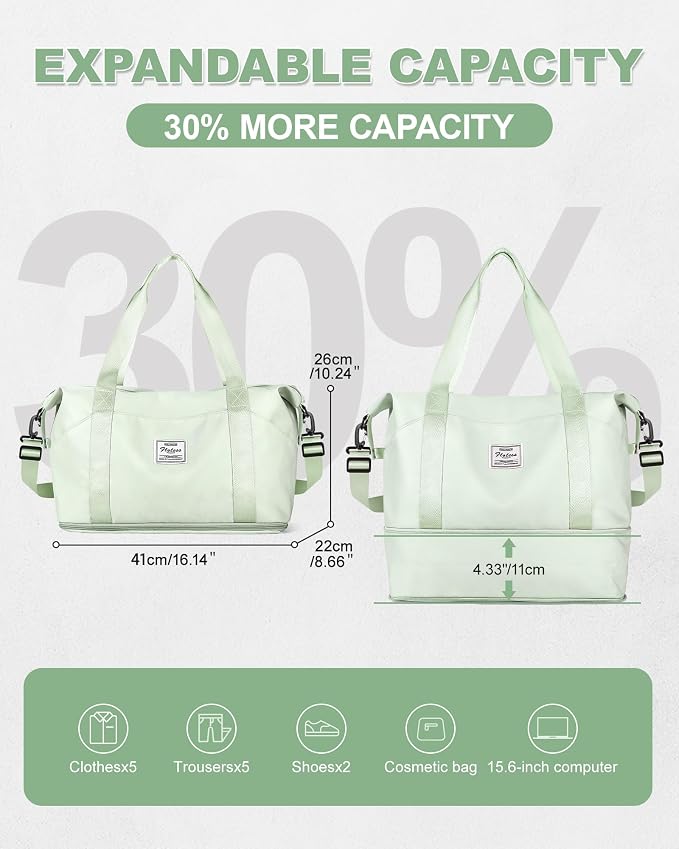Travel Duffel Bag, Sports Tote Gym Bag, Shoulder Weekender Overnight Bag - Image 4