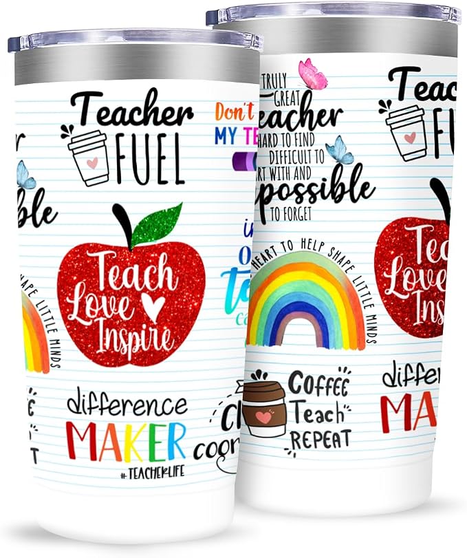 MFGNEH Teacher Gifts,Teacher Appreciation Gifts,Teachers Christmas Birthday Gift from Students,Back to School Gift for Women,20oz Stainless Steel Tumbler Cup by MFGNEH
