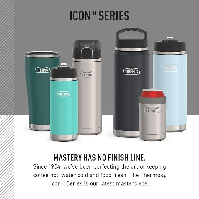 THERMOS ICON SERIES, Stainless Steel Tumbler with Slide Lock, 18 Ounce, Mystic Navy - Image 6