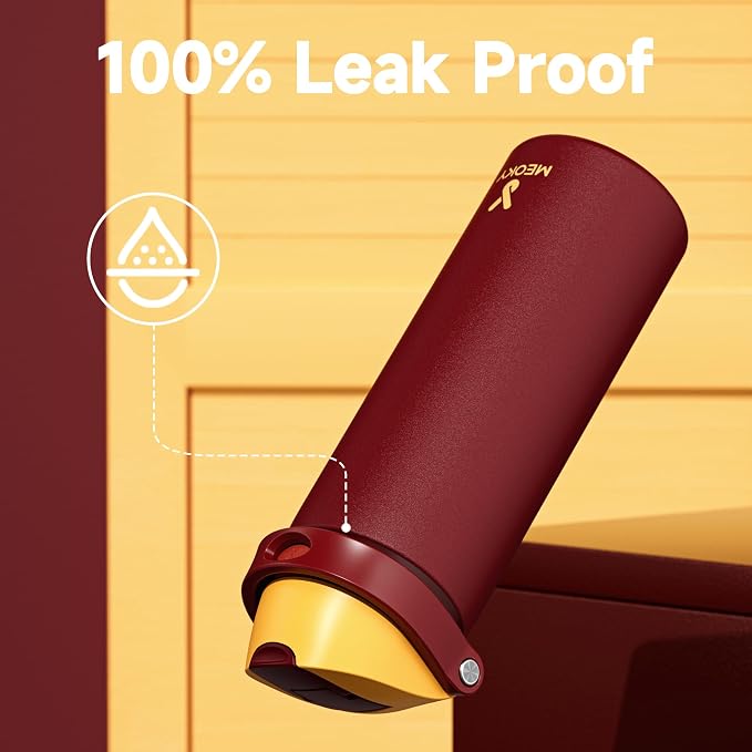 24 oz Insulated Water Bottle for Women: Meoky Stainless Steel Water Bottle with Straw and Spout Lid - Leak Proof, Cold for 24 Hours, Fits in Car Cup Holder, BPA-Free for Sports Travel, Gryffindor - Image 6
