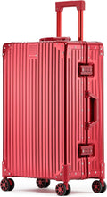 Metal All Aluminum Carry-on Luggage TSA Customs Lock Zipperless Silent Rotary by XZSP+AISU