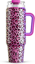 Meoky 40 oz Tumbler with Handle and Straw, Insulated Tumbler with Lid and Straw, Stainless Steel Travel Mug, Keeps Cold for 34 Hours, 100% Leak Proof, Fits in Car Cup Holder (Celebration) by MEOKY