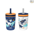 Zak Designs Kelso Toddler Cups For Travel or At Home, 15oz 2-Pack Durable Plastic Sippy Cups With Leak-Proof Design is Perfect For Kids (DinoRoar, Zaksaurus) by ZakDesigns