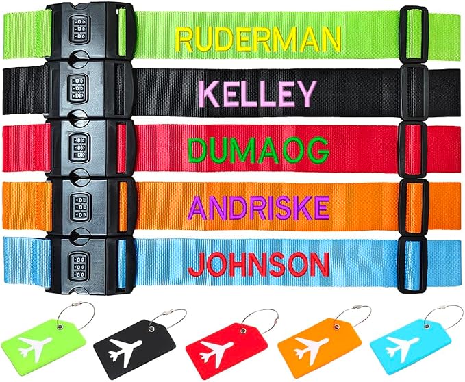 4PC Custom Embroidery Luggage Strap by YPPEPCE