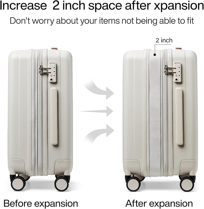 Hanke 20 Inch Expandable Carry on Luggage 22x14x9 Airline Approved Lightweight - Image 3