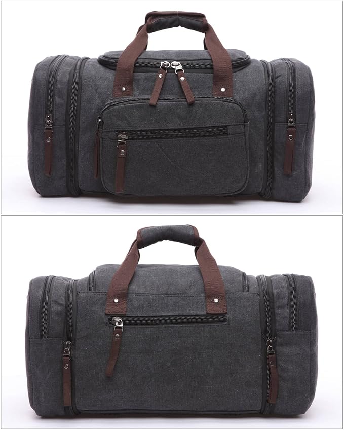 Duffle Bag for Travel, Large Canvas Duffel Bag for Travelling Overnight - Image 2