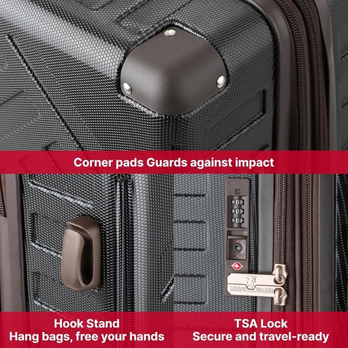 LEGEND WALKER DECK Hardside Expandable Luggage, 26 inch, 5514-59-BK - Image 3