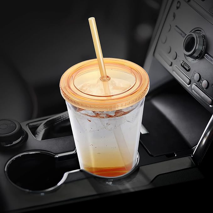 Zukro Clear Acrylic Tumbler with Straw and Lid 32 oz, Double Walled Insulated Reusable Plastic Iced Coffee Cup, To Go Cup Perfect for Parties, Birthdays, Fit in Cupholder, BPA Free, 2 Pack - Image 8