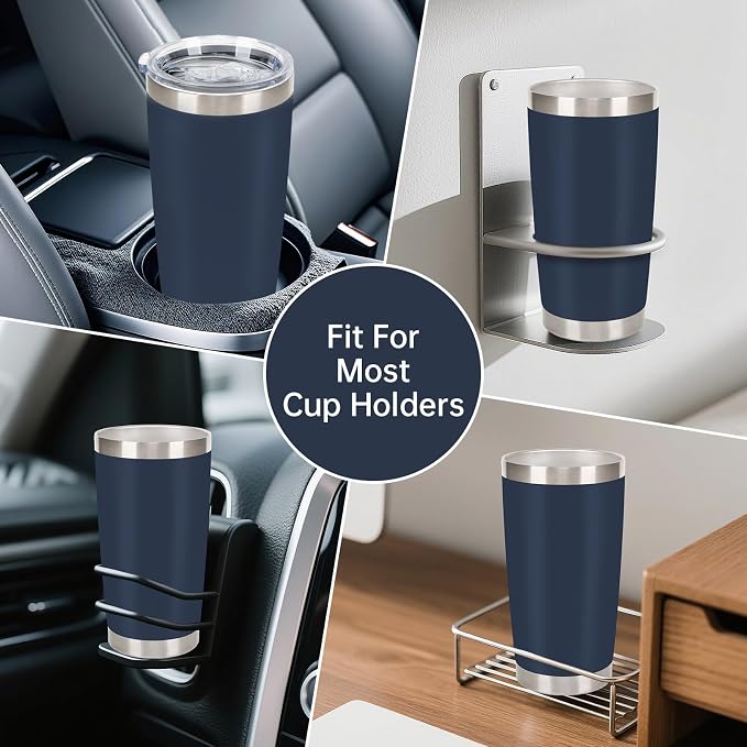 IEOVIEE 32 Pack, 20oz Stainless Steel Bulk Tumblers with Lids and Straws, Double Wall Insulated Travel Coffee Mug, Durable Powder Coated Tumbler Bulk Cup for Cold and Hot Drinks (Navy Blue) - Image 9