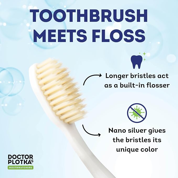 MOUTHWATCHERS Soft Flossing Toothbrushes, Value Pack of 4, Manual Toothbrush - Image 2