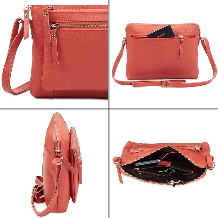 Wise Owl Accessories Small Soft Pebbled Real Leather Crossbody Handbags Purses - Image 6