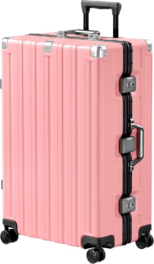 Krute Luggage 28 Inch Aluminum Frame Luggages TSA Lock No Zipper Checked by Krute