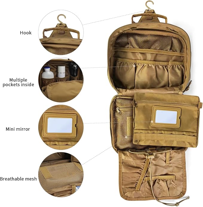 SUNRISING Toiletry Bag for Men Hanging Travel Toiletries Organizer Dopp Kit - Image 4