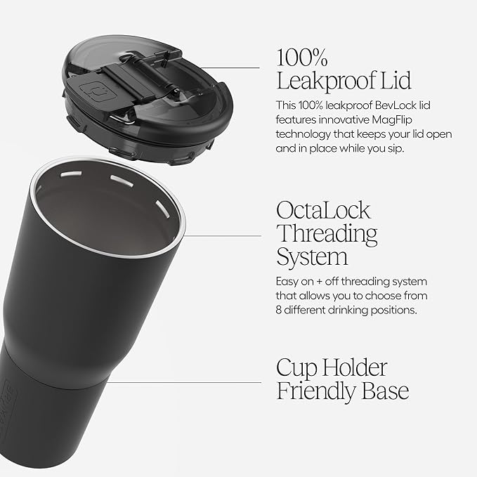 BrüMate Nav 25oz 100% Leak Proof Insulated Travel Tumbler with Magnetic BevLock™ Lid - Double Wall Cup-Holder Friendly Stainless Steel Mug (Mocha) - Image 3