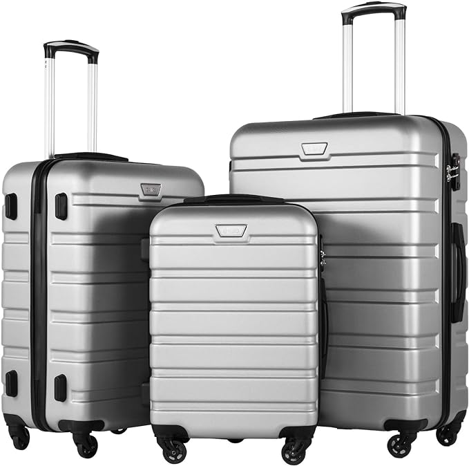 Coolife Luggage 3 Piece Set Suitcase Spinner Hardshell Lightweight TSA Lock by COOLIFE