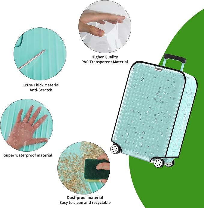 Suitcase Covers For Luggage, 30 Inch Clear PVC Luggage Covers Protector Full - Image 6