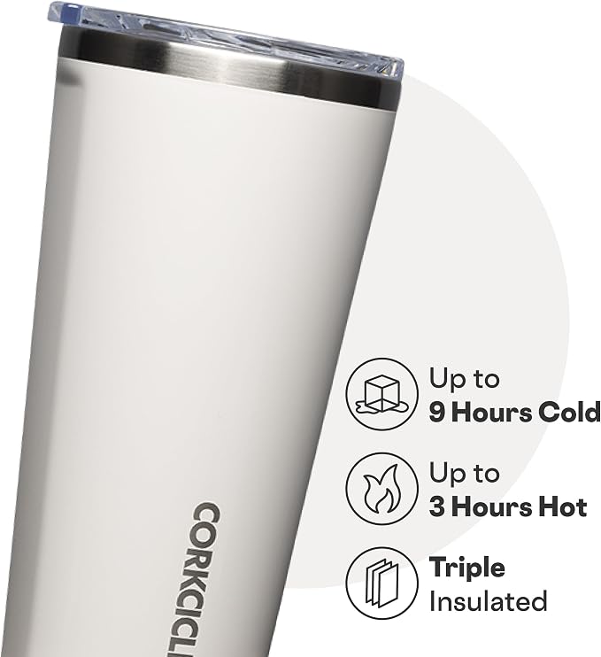 Corkcicle Classic Tumbler - Keeps Drinks Cold for 9 Hours & Hot for 3 - Triple-Insulated Stainless Steel - Holiday Tumbler Gift - 16 oz - Oat Milk - Image 3