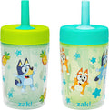 Zak Designs Bluey Capri Toddler Tumblers For Travel or At Home, 9oz 2-Pack Double Wall Plastic Sippy Cups With Leak-Proof Design is Perfect For Kids (Bluey, Bingo) by ZakDesigns