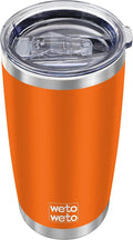 WETOWETO 20oz Insulated Stainless Steel Tumbler, Double Wall Vacuum Leak-proof Travel Coffee Mug, Powder Coated Water Cup (Orange, 1 Pack) by Wetoweto