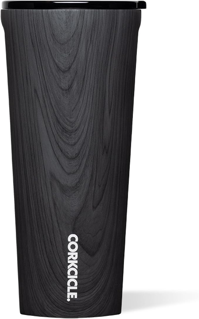 Corkcicle Classic Tumbler - Insulated Stainless Steel Travel Cup - Cold & Hot Drinks - Reusable - Durable - Spill Proof Lid - Non-Slip Silicone Base - Easy Grip - BPA Free - 24 oz - Burnt Wood by Corkcicle