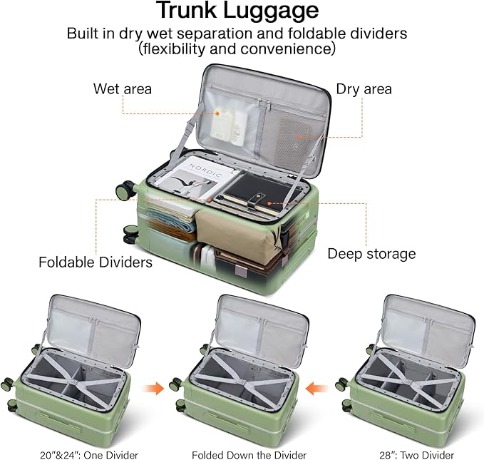 Hanke 28 Inch Luggage with Cup Holder and Charge, Top Opening Hard Shell - Image 4