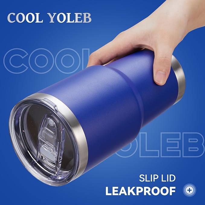 30 oz Tumbler with Lid Stainless Steel Tumblers Vacuum Insulated Cup Reusable Powder Coated Travel Mug Double Wall Leak Proof Portable Cups Keep Cold Drinks for 12 Hours, Blue, 1 Pack - Image 2