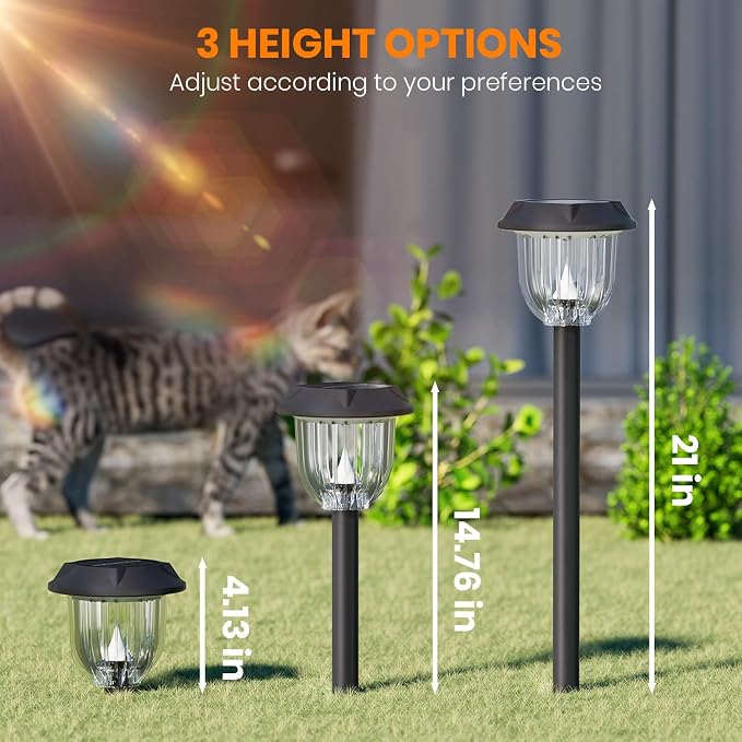 AOSEA LED Solar Lights for Outside, 12000K 6 Pack Solar Lights Outdoor IP65 - Image 2