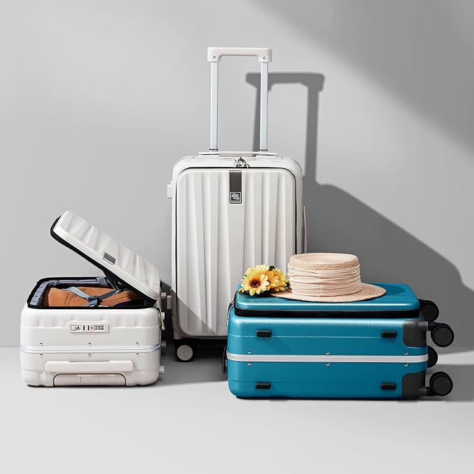 Hanke 24 Inch Checked Luggage PC Hard Case Luggage Top Opening Aluminum Frame - Image 9