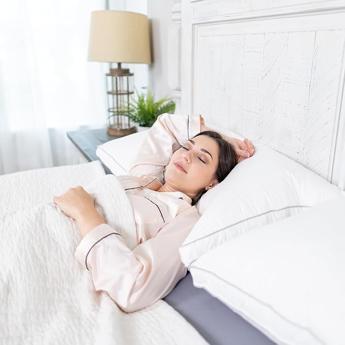 Globon Luxury Feather Down Pillow King Size, Firm Gusseted Bed Pillows - Image 3