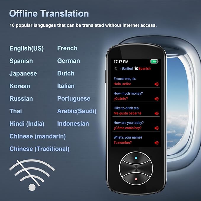 Language Translator Device No WiFi Needed, AI Translator Two Way Real Time - Image 2