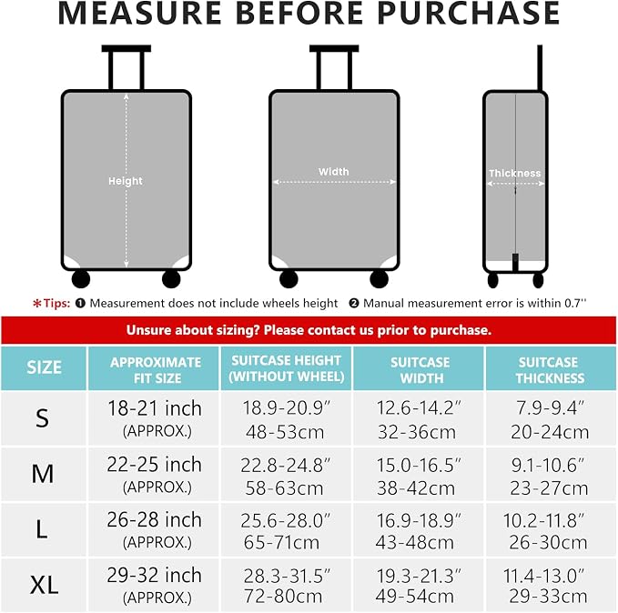 Travelkin Luggage Cover Washable Suitcase Protector Anti-scratch Suitcase cover - Image 5