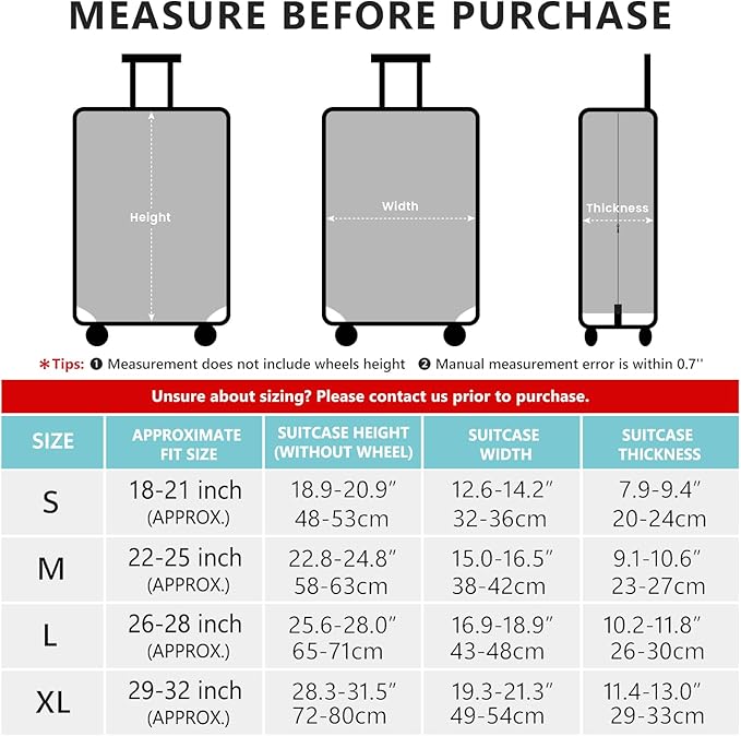 Travelkin Luggage Cover Washable Suitcase Protector Anti-scratch Suitcase cover - Image 3