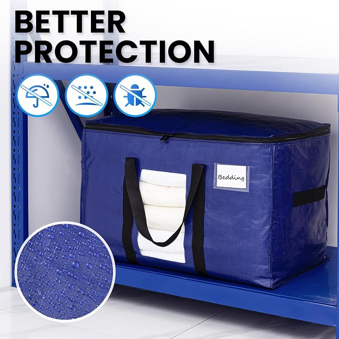 TAILI 10 Pack Dark Blue Extra Large Moving Bags, Heavy Duty Totes - Image 8