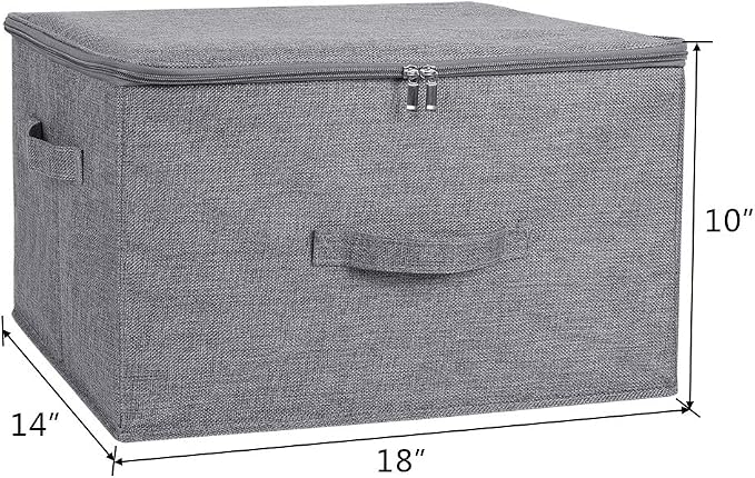 ANMINY 2PCS Storage Bins with Zipper Lids 36 Qt Lidded Fabric Storage Boxes - Image 3