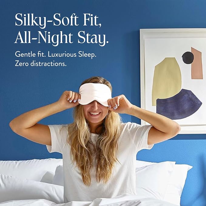 Brooklinen Silk Eye Mask for Sleeping – Ivory, 100% Mulberry Silk Sleep Mask - Image 5