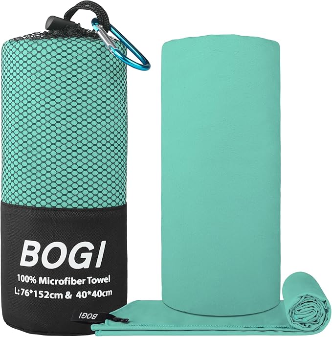BOGI Microfiber Travel Sports Towel-Quick Dry Travel Soft Lightweight Absorbent - Image 2