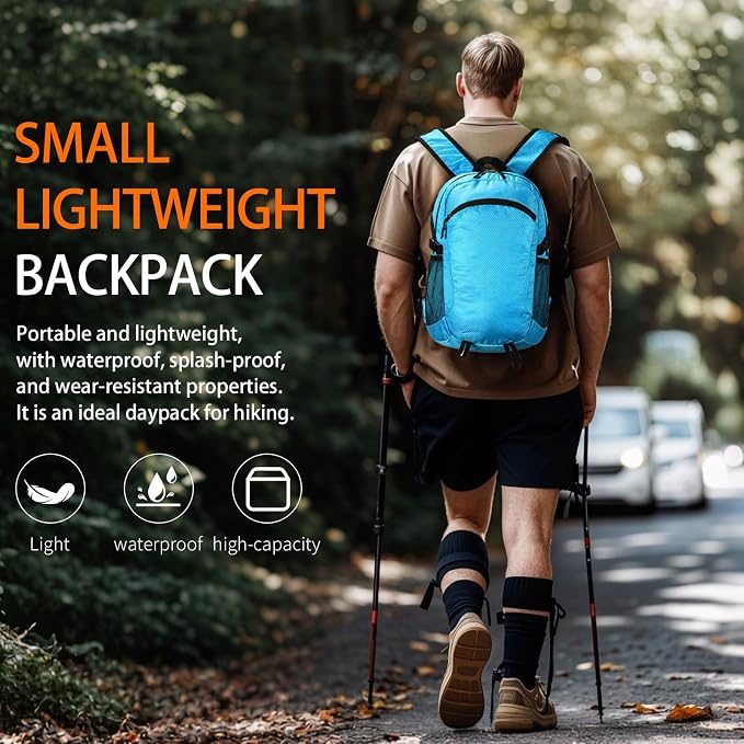 Small Hiking Daypack, 15L Waterproof Hiking Backpack Packable Lightweight - Image 2