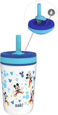 Zak Designs Disney Kelso Toddler Cups For Travel or At Home, 12oz Vacuum Insulated Stainless Steel Sippy Cup With Leak-Proof Design is Perfect For Kids (Mickey Mouse) by ZakDesigns