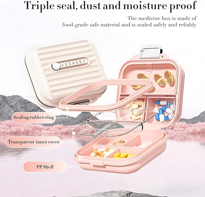 Travel Pill Organizer Box with Medicine Labels, Daily Medication Organizer - Image 4