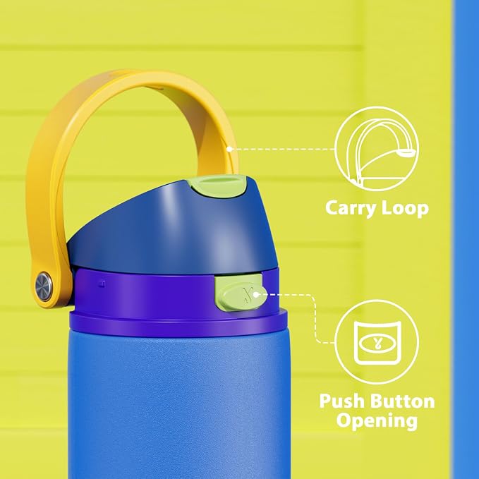 32 oz Insulated Water Bottle for Men: Meoky Stainless Steel Water Bottle with 2-in-1 Straw and Spout Lid - Leak Proof, Cold for 24 Hours, Protective Silicone Base, BPA-Free for Sports Gym, Sapphire - Image 6