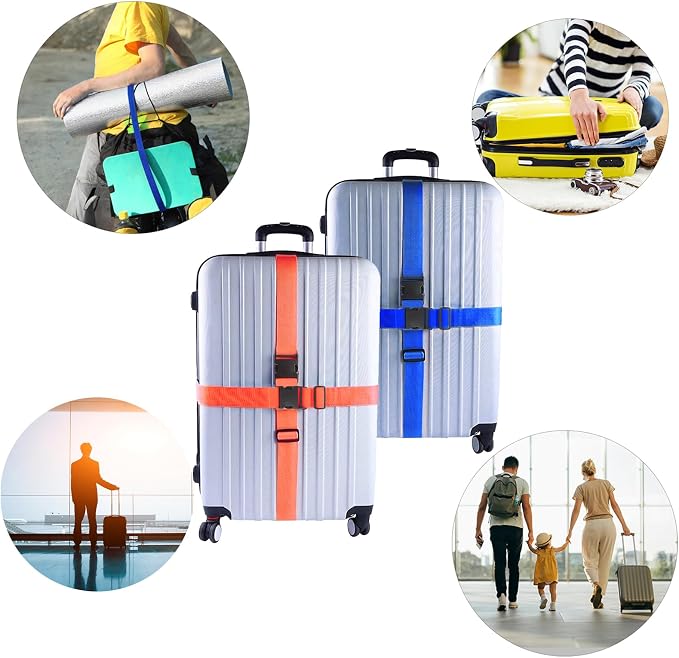 2Pcs Luggage Straps for Suitcase Travel Accessories TSA Approved, 80In Long - Image 7
