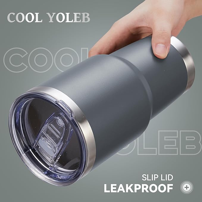 30 oz Tumbler with Lid Stainless Steel Tumblers Bulk Vacuum Insulated Cup Reusable Powder Coated Travel Mug Double Wall Leak Proof Cups Keep Cold Drinks for 12 Hours Gray, Set of 4 - Image 2