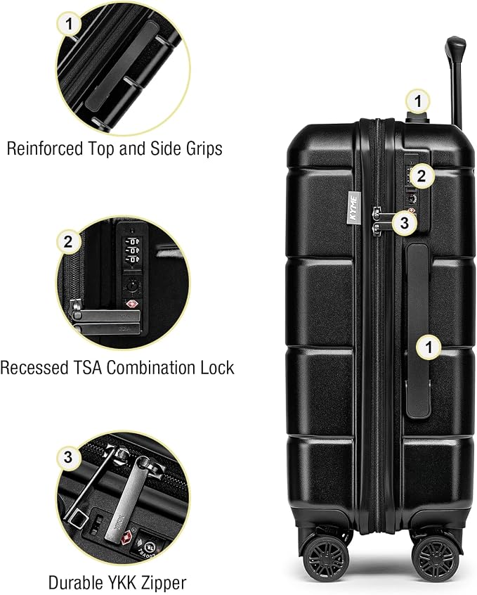 KYME Hardside Carry On Luggage 22x14x9 Airline Approved - Image 5