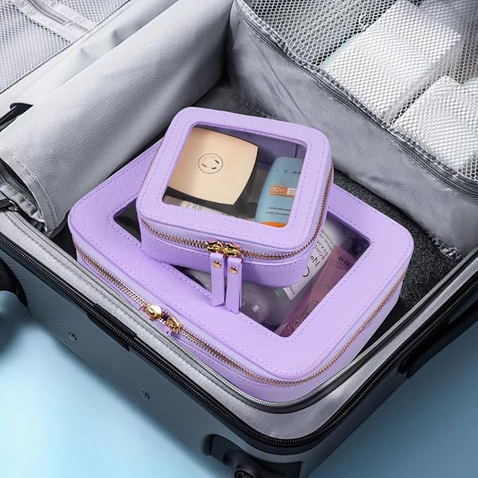 Travel Clear Makeup Bag Set, TSA Approved Cosmetic Bag Case - Image 7