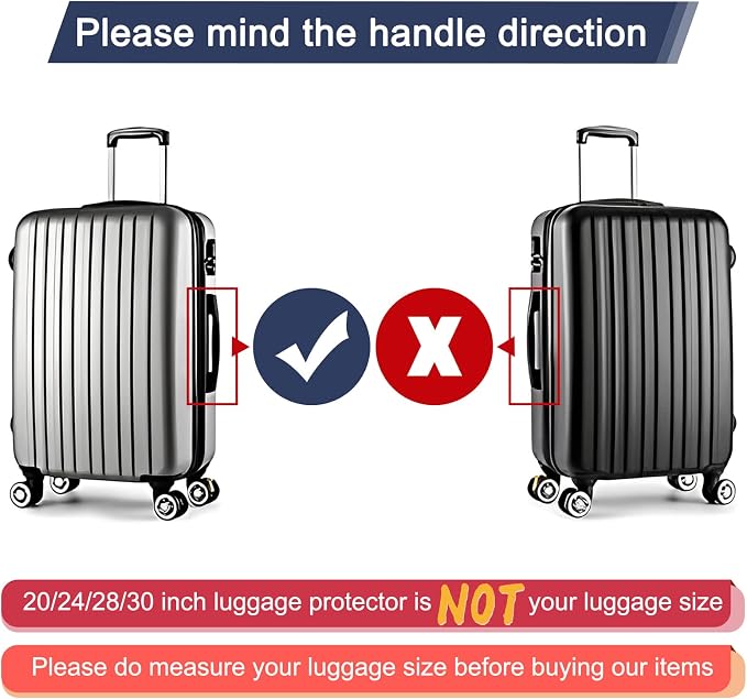 Luggage Cover 28 Inch TSA Approved, Full Clear 3mm Thickness Suitcase Cover - Image 3
