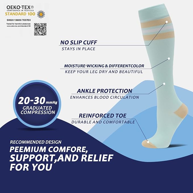 fenglaoda 8 Pairs Compression Socks - Image 3