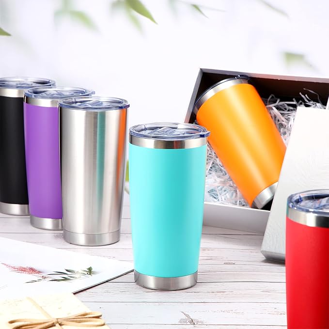 Sieral 36 Pack Stainless Steel Tumblers Bulk with Lids Double Wall Vacuum Insulated Coffee Cups Blank leakproof Powder Coated Tumblers for Engraving Wedding Graduation Party Favors(20 oz,Mixed) - Image 3