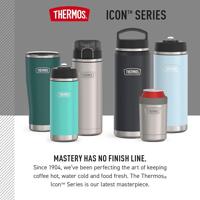 THERMOS, Stainless Steel Tumbler with Slide Lock, 18 Ounce, Vintage Stripe - Image 7