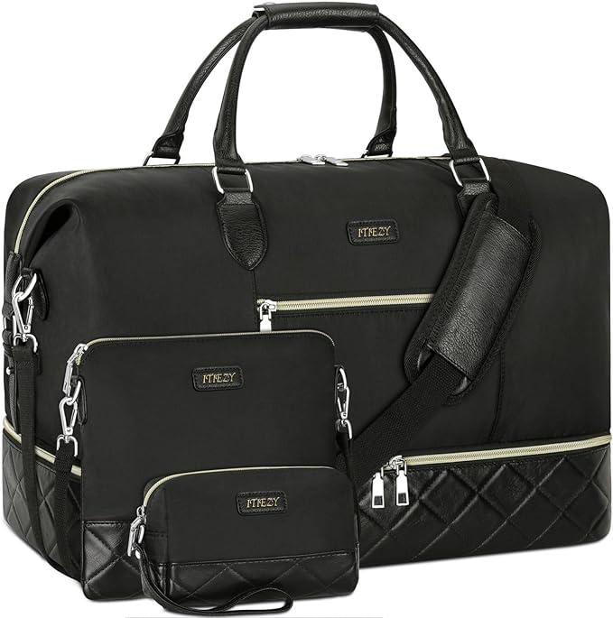 Weekender Bag for Women, Travel Duffel Bag Carry On Overnight Bag by ITIEZY
